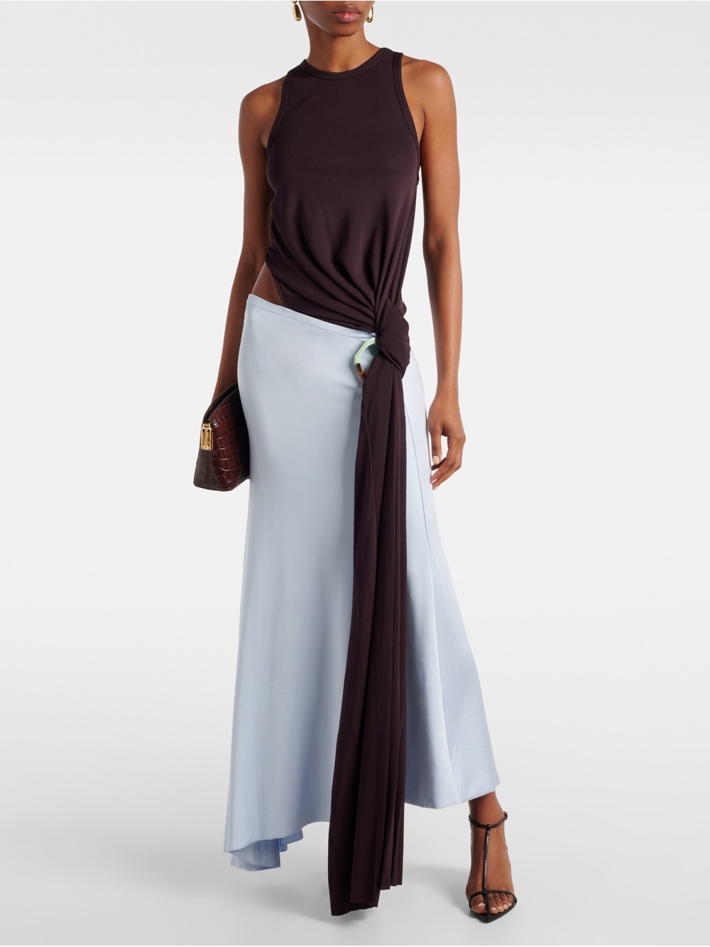 Victoria Beckham
Cutout jersey color block midi dress